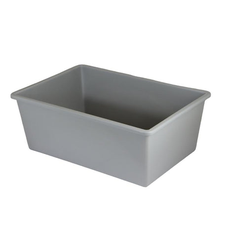 Large grey Taurus Tray Tote for versatile storage, made from durable polypropylene with rounded corners. Measures 398x274x150mm.