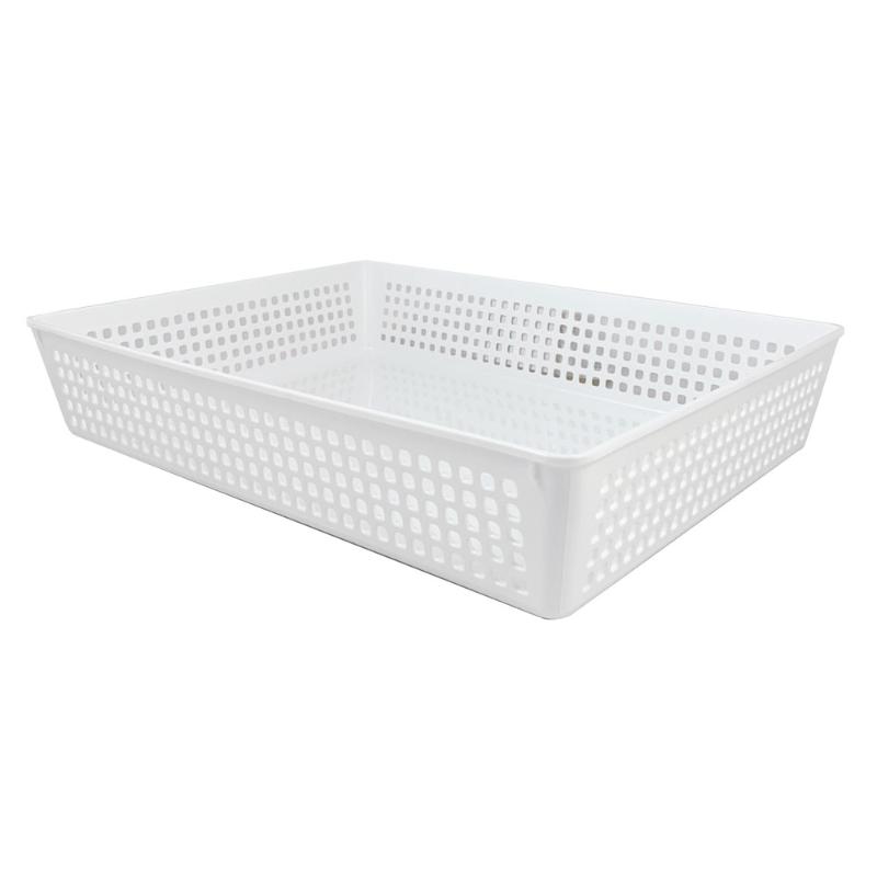 Taurus Large Basket Tray in white, a stylish storage solution for organizing items in home, office, or classroom.