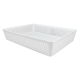 Taurus Large Basket Tray in white, a stylish storage solution for organizing items in home, office, or classroom.
