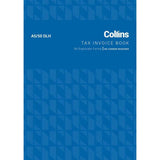 Collins A5 tax invoice pad, 50 no-carbon duplicate leaves, top binding for easy access, 55 GSM, ideal for professional use.