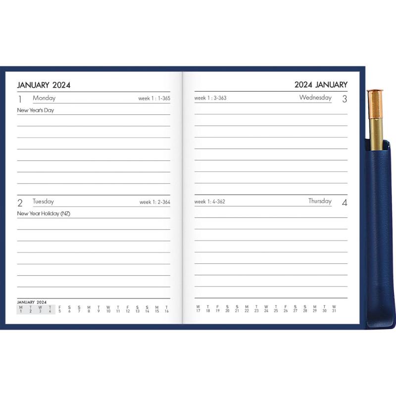 Collins Diary A72PP Navy With Pencil Even Year With Pencil