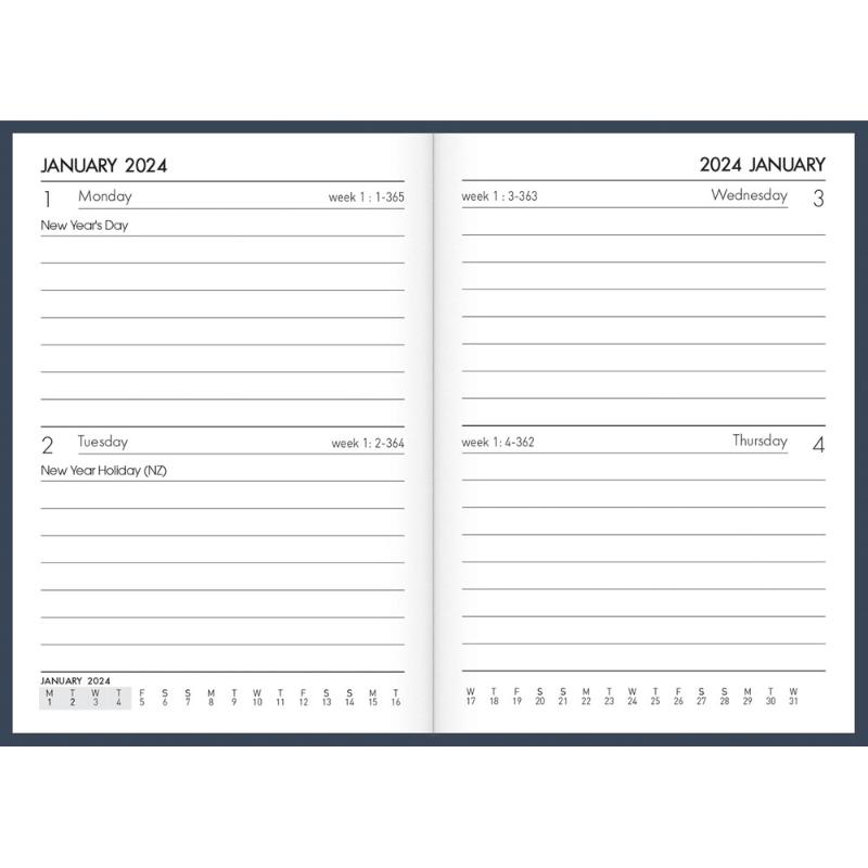 Collins Diary A72 Navy Even Year