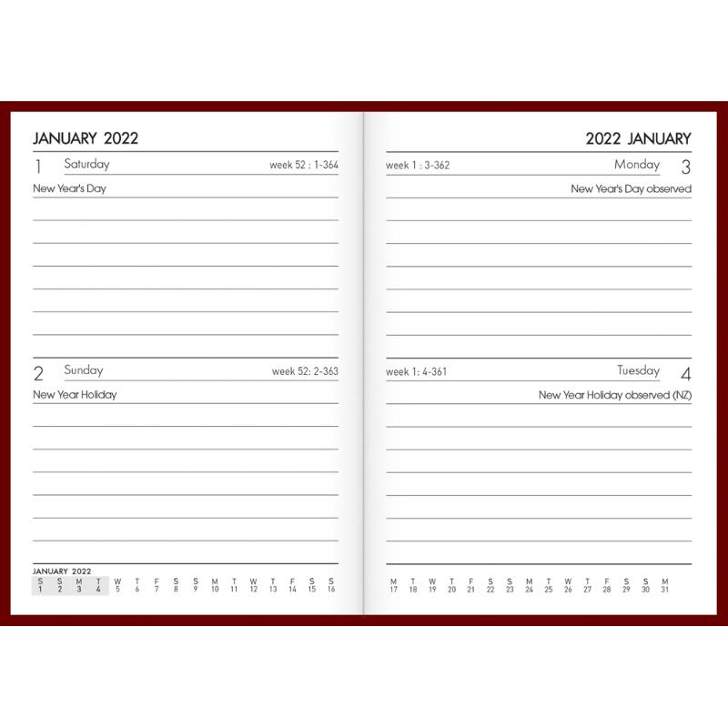 Collins Diary A72 Red Even Year