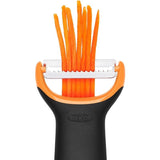 Ergonomic OXO Good Grips Julienne Prep Peeler for effortless vegetable slicing and healthy meal prep.