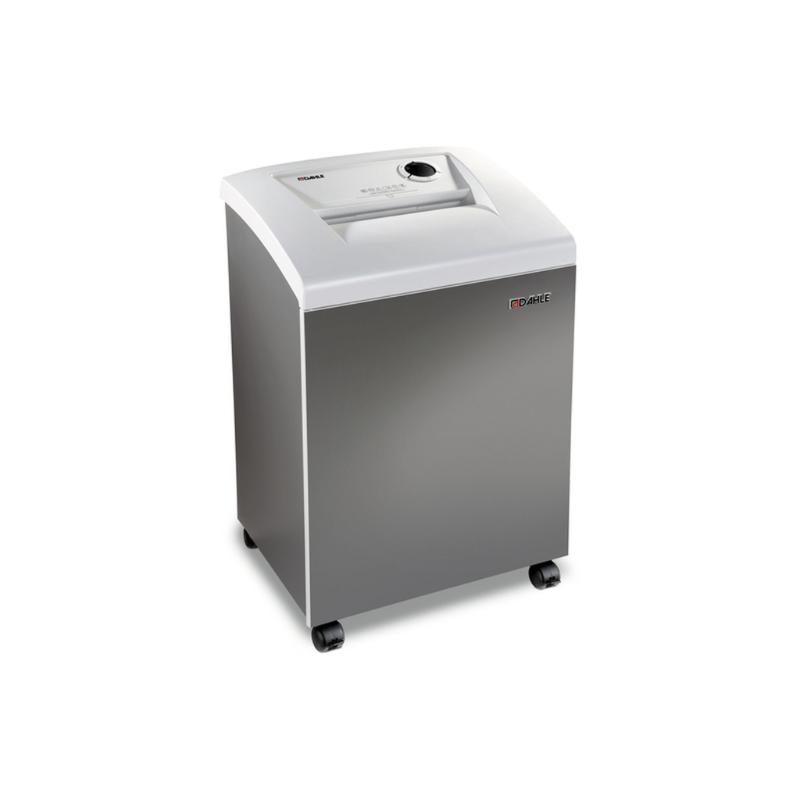 Dahle 410 P4 100L Cross-Cut Shredder, shredding 15-17 sheets with 4x40mm size, features MHP cutters for oil-free maintenance.