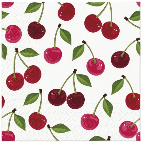 Lunch Napkin - Paw Décor Cherries Pattern (33cm)