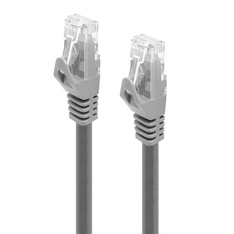 Alogic Grey CAT6 Network Cable, 10m long, featuring gold-plated RJ45 connectors for high-speed data transmission and durability.