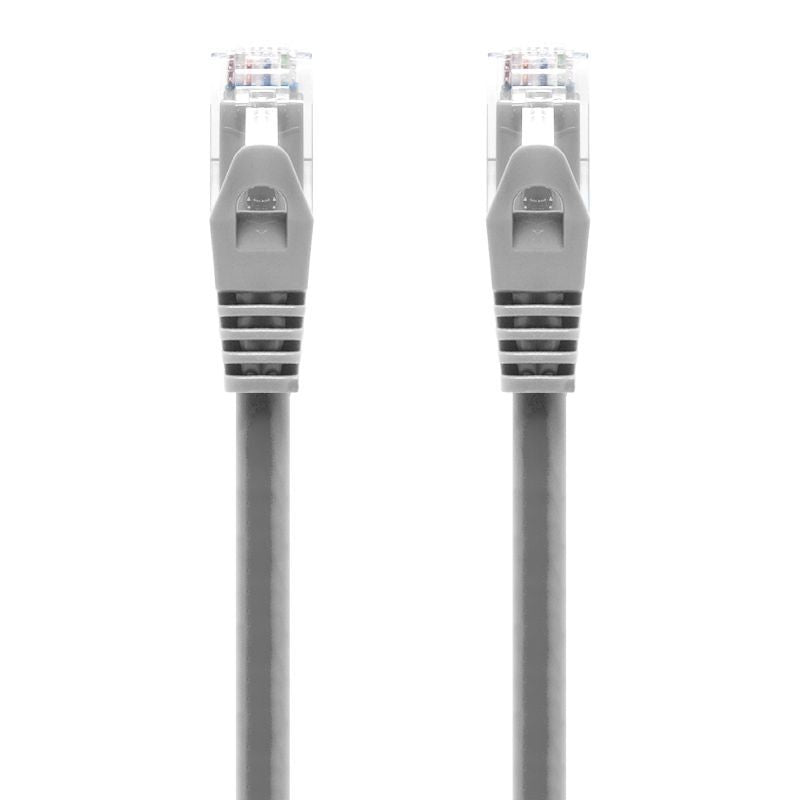 Alogic Grey CAT6 Network Cable - 10m, high-speed ethernet for reliable connectivity, featuring durable 24AWG copper and gold RJ45 connectors.