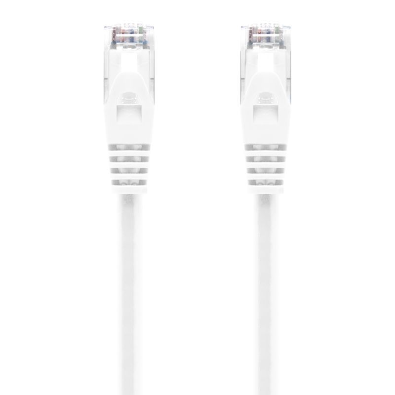 Alogic 5m CAT6 network cable in white, featuring gold-plated RJ45 connectors and a durable PVC jacket for optimal performance.
