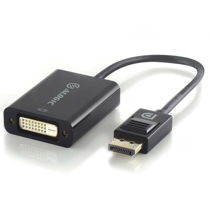 Alogic 15cm DisplayPort to DVI Adapter with gold-plated connectors for high-resolution displays and durable performance.