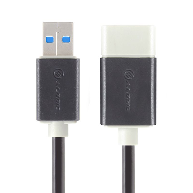 Alogic USB 3.0 Type A to A extension cable, 2m long, for high-speed data transfer up to 4.8 Gbps, male to female connection.