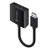 Alogic 20cm DisplayPort to HDMI adapter enabling 4K@60Hz resolution, featuring gold-plated connectors and durable aluminum shielding.