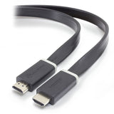 Alogic FLAT High Speed HDMI cable, 3m long, supports 4K video, gold plated, and designed for minimal interference.