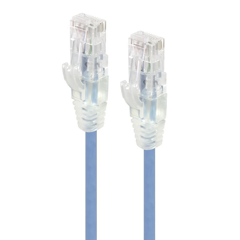 Alogic Blue Ultra Slim Cat6 Network Cable, UTP, 28AWG - Series Alpha - 1m - Comm