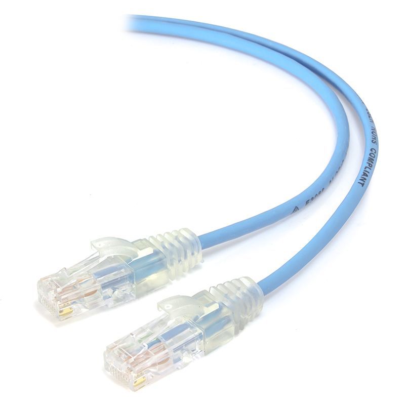 Alogic Blue Ultra Slim Cat6 Network Cable, UTP, 28AWG - Series Alpha - 1m - Comm