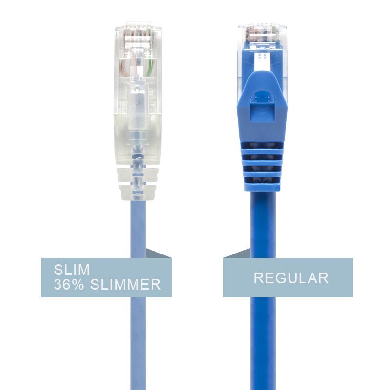 Alogic Blue Ultra Slim Cat6 Network Cable, UTP, 28AWG - Series Alpha - 1m - Comm