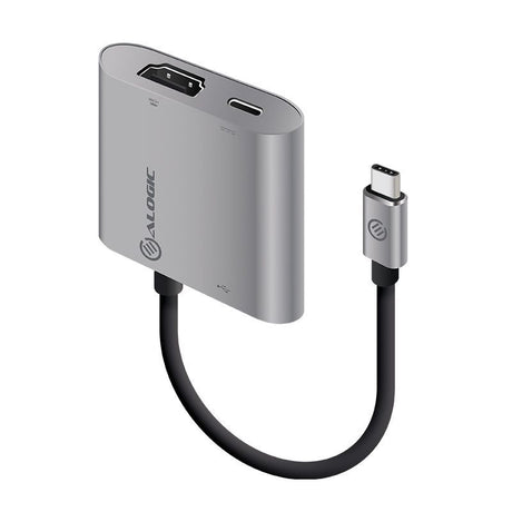 Alogic USB-C MultiPort Adapter with HDMI 4K output, three USB 3.0 ports, and power delivery for seamless connectivity.