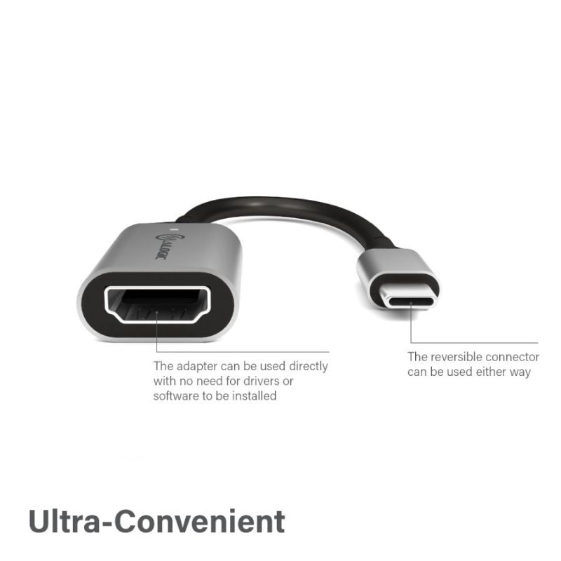 Alogic Ultra 15cm USB-C to HDMI Adapter, 4K 60Hz, connects USB-C devices to HDMI for vibrant visuals and seamless streaming.