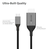 Alogic USB-C (Male) to HDMI (Male) Cable - Ultra Series - 4K 60Hz -Space Grey