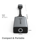 Alogic 10cm USB-C (Male) to 3.5mm Audio (Female) & USB-C (Female) Charging Combo