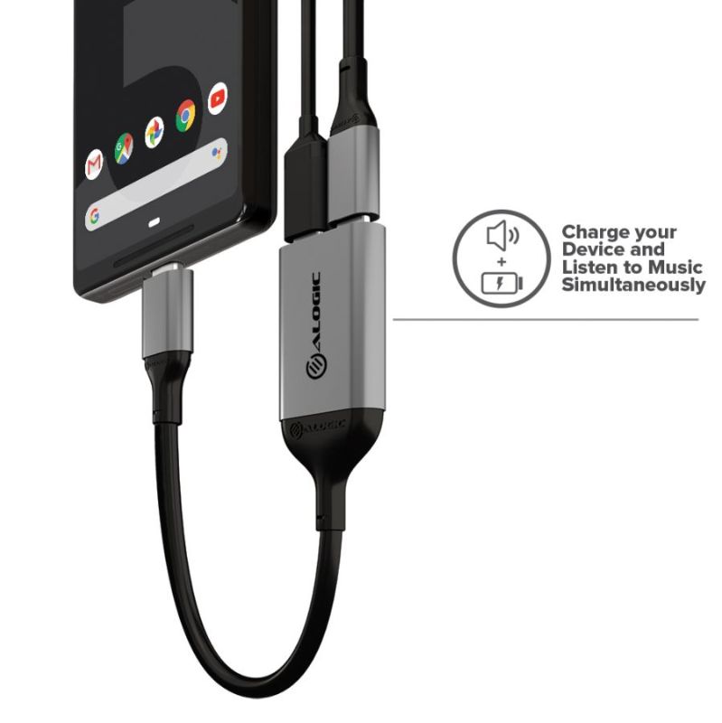 Alogic USB-C (Male) to USB-C (Female) Audio and USB-C (Female) Charging Combo Ad