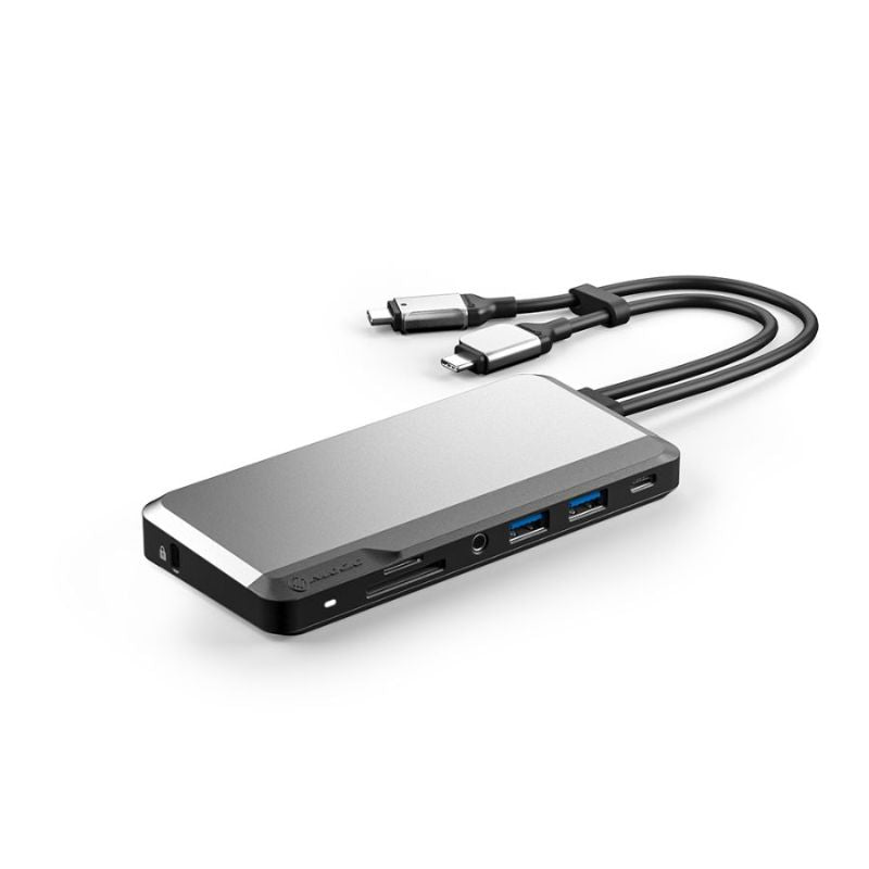 Alogic USB-C Super Dock in Space Grey, a 10-in-1 hub with dual 4K 60Hz support, ideal for enhanced productivity.