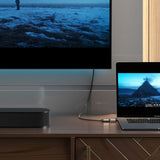 Compact Alogic Ultra MINI USB-C to HDMI adapter in space grey, supporting 4K at 60Hz for seamless video and audio transmission.