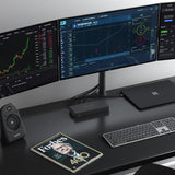 Alogic USB-C docking station with triple display support, 4K resolution, and 100W power delivery for seamless multitasking.