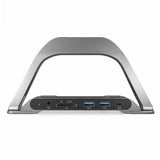 Alogic Bolt Plus USB-C Dock, space grey, supports dual 4K displays, multiple ports, and 100W charging for enhanced productivity.