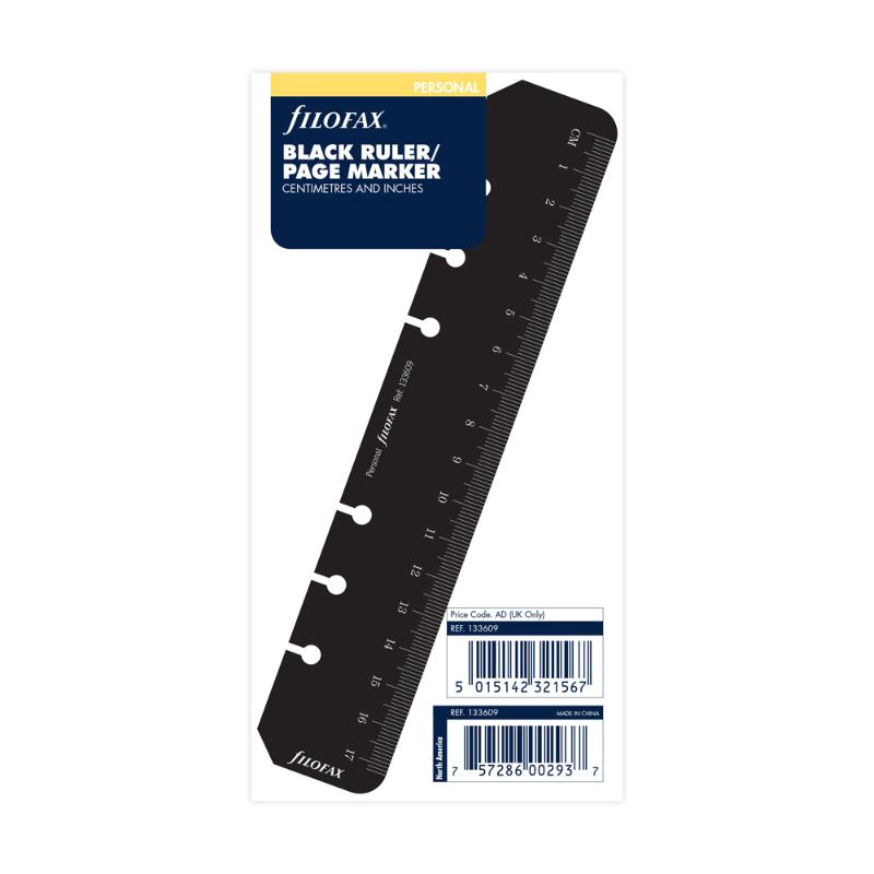 Filofax Personal Ruler/Page Marker Black