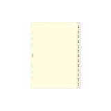 Filofax A5 Cream A-Z Index Refill with 13 durable tabs for efficient contact organization in a stylish design.