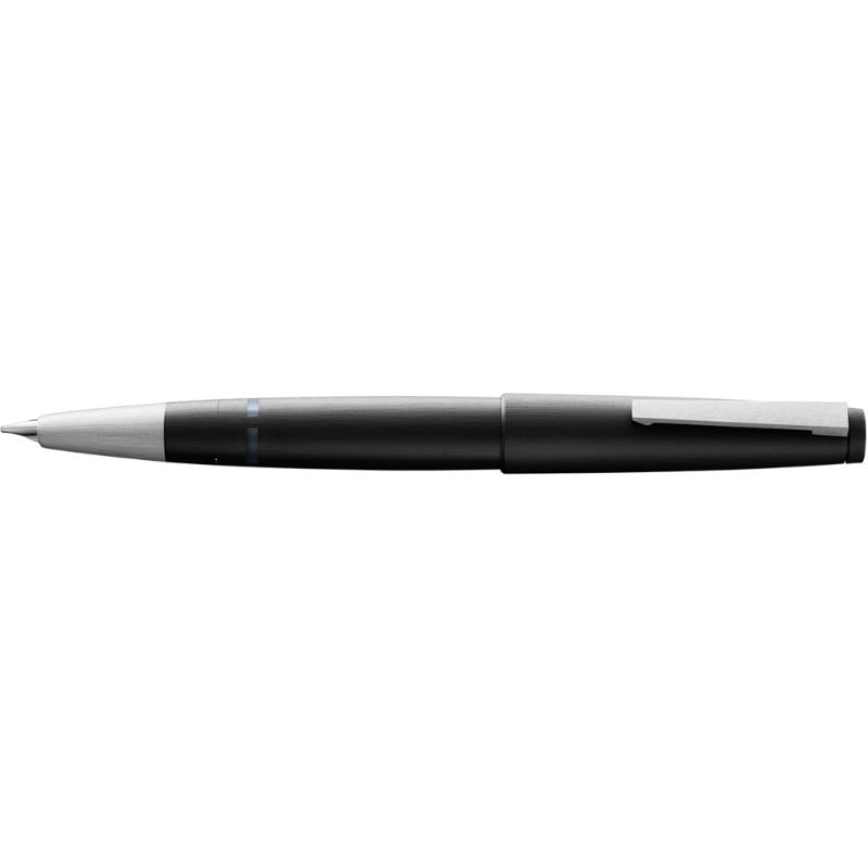 Elegantly designed Lamy 2000 Fountain Pen Fine with brushed matte finish, hooded nib, and platinum-coated gold nib.