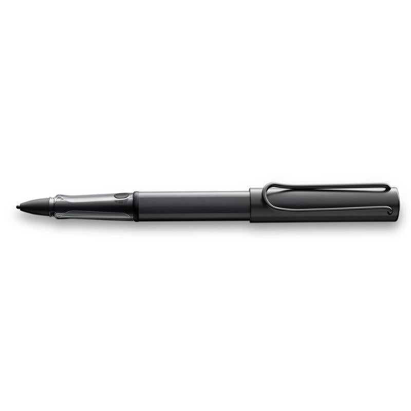 Lamy EMR 471 AL-star black stylus with 0.35mm pointed nib, designed for precision on tablets and smartphones without batteries.