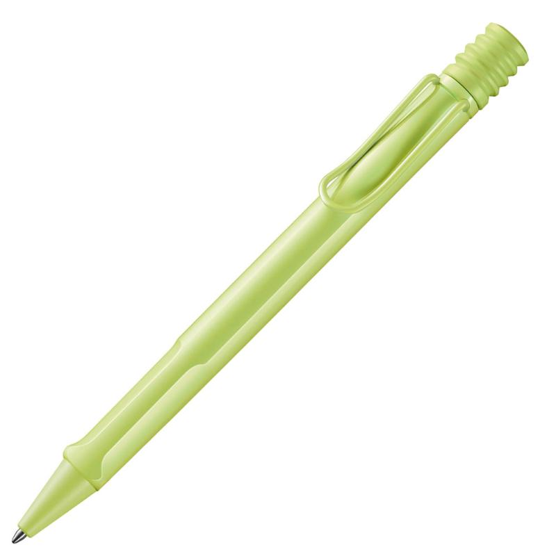 Lamy Safari Ballpoint pen in vibrant Springgreen, featuring ergonomic grip and metal clip for stylish, comfortable writing.