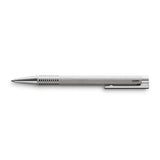 Lamy Logo Gift Set 106/206 featuring a brushed stainless steel mechanical pencil and ballpoint pen, elegantly boxed.