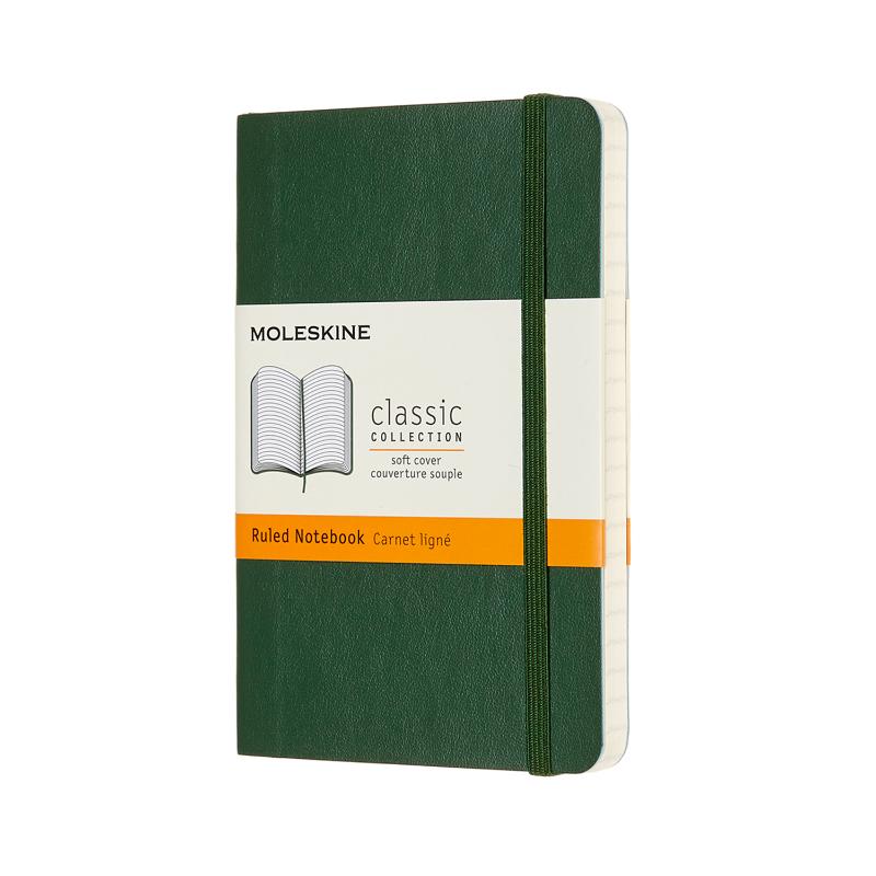 Moleskine Notebook Pocket Ruled Myrtle Green Soft