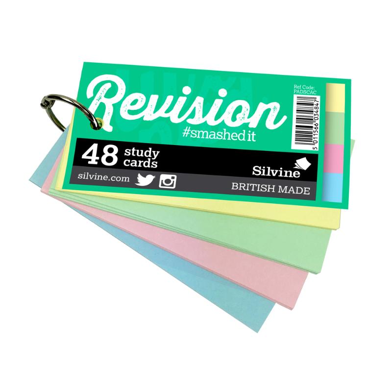 Luxpad Revision Study Cards 100x50mm Plain Assorted Colours with Binding Ring