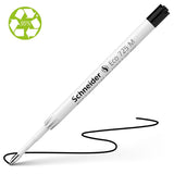 Schneider Pen Refill Ballpoint 725 in Medium Black, eco-friendly, smooth ink flow, and compatible with various pens.