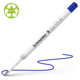 Schneider Pen Refill Ballpoint 725 in Medium Blue, featuring a wear-resistant tip and eco-friendly design for smooth writing.