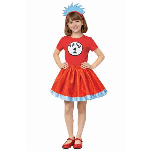 Dr Seuss Thing 1 & 2 Girls Costume Set 4+