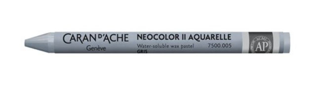 Pack of 10 Caran d'Ache Neocolor II Grey crayons, soft, watersoluble, ideal for artists and mixed media techniques.