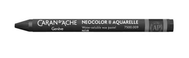 Caran d'Ache Neocolor II Aqua.Black crayons in a pack of 10, perfect for vibrant dry and watercolor techniques.