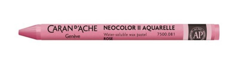 Caran D’ache Neocolor II Pink crayons in pack of 10, vibrant, adaptable for wet/dry techniques, ideal for artists.