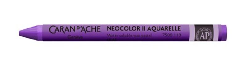 Premium Caran d'Ache Neocolor II Lilac crayons in a pack of 10, ideal for vibrant wet and dry artistic techniques.