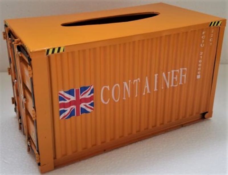 Tissue Box - Shipping Container (Orange)
