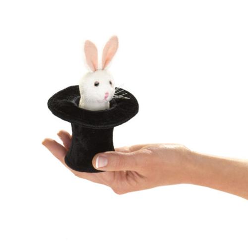 Pack of 4 Mini Rabbit In Hat Finger Puppets
