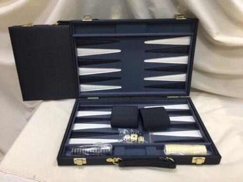 Backgammon, Black Strip Textured,15
