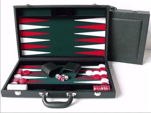 Dal Rossi Backgammon 18 PU Leather Green