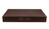 Dark Wooden Crocodile Engraved Design Backgammon 18