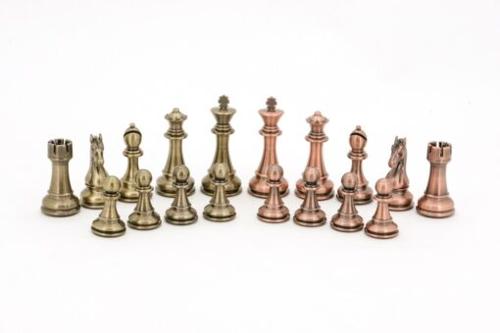 101mm Dal Rossi Italy Bronze & Copper Finish Chess Pieces